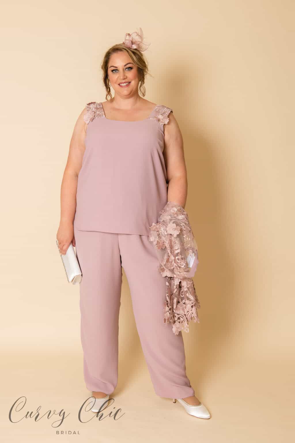 Daphne plus size trouser suit 2 Daphne jacket off
