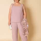 Daphne plus size trouser suit 3 Daphne jacket off