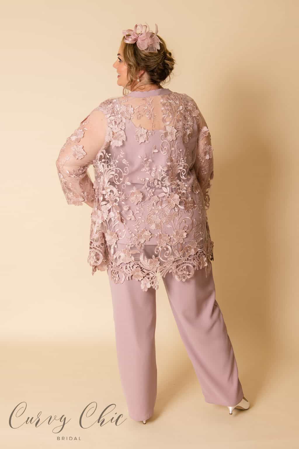 Daphne plus size trouser suit mother of the groom Daphne back jacket