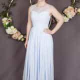 Plus size bridesmaid dress Kiri in blue chiffon