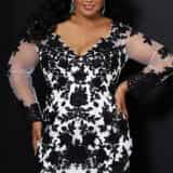 MB2026-mimi black wedding dress with sleeves plus size