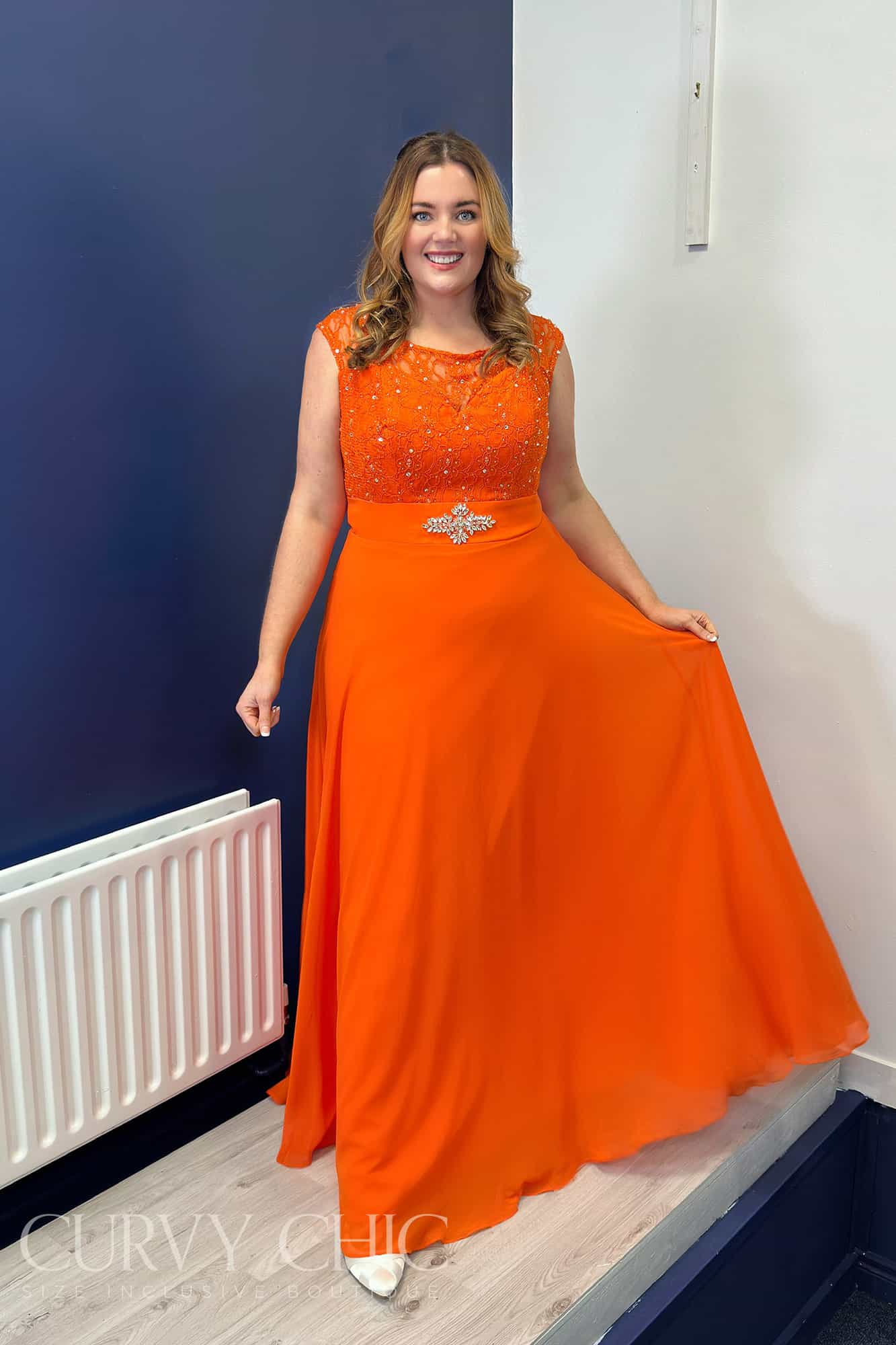 Odette-Orange-bridesmaid-formal-plus-size-Dress-2 Odette Bridesmaid Dress Orange