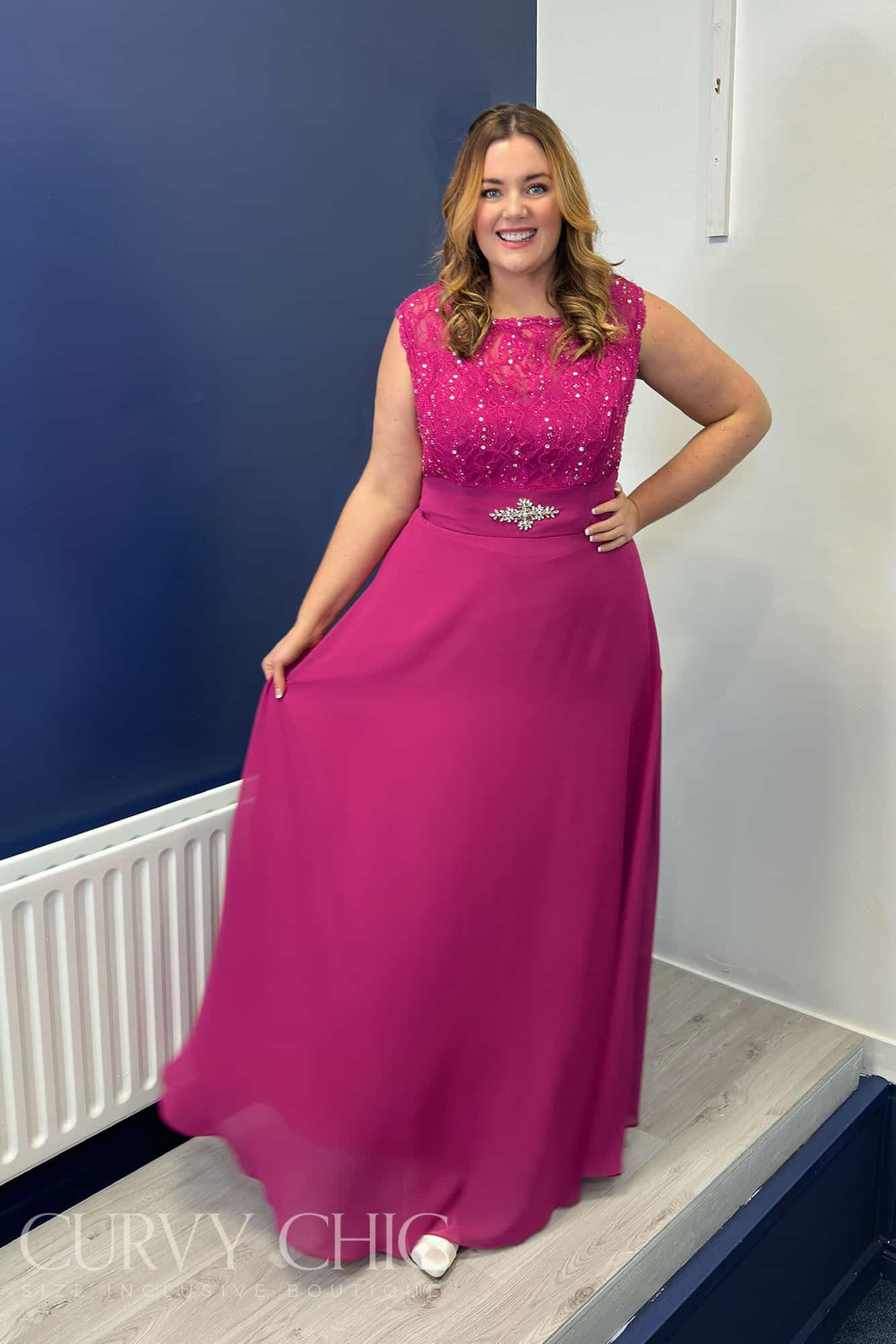 Odette-Pink-bridesmaid-formal-plus-size-Dress-1 Odette Bridesmaid Dress Magenta Pink