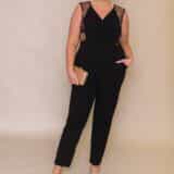 Rose Gold Black Sequin Jumpsuit