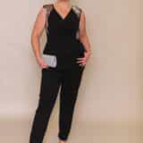 Silver Black Sequin Jumpsuit