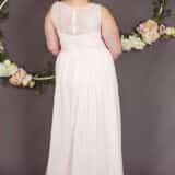 Plus size bridesmaid dress Kiri in blush pink chiffon back