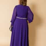 dark purple mother of the bride full length belted dark purple plus size dress 29708