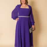 dark purple mother of the bride full length belted dark purple plus size dress 29708