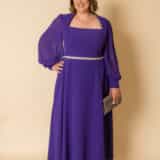 dark purple mother of the bride full length belted dark purple plus size dress 29708