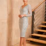 991917_platinum-1 Platinum Mother of the Bride midi dress and jacket set by Veni Infantino in UK size 16