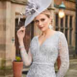 991917_platinum-4 Platinum Mother of the Bride midi dress and jacket set by Veni Infantino in UK size 16