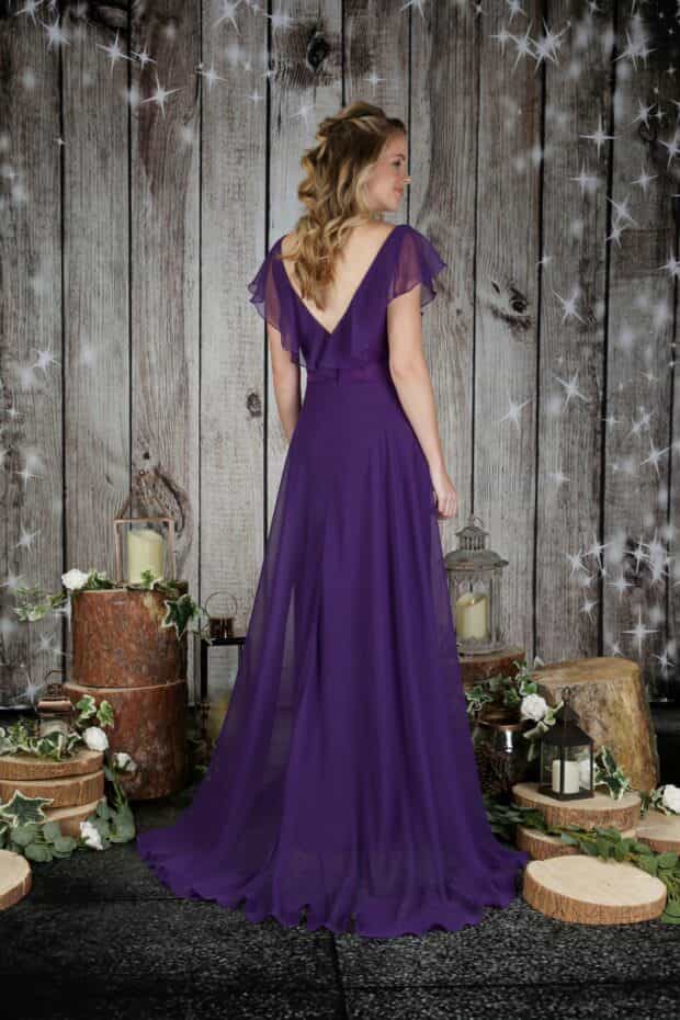 Floaty Sleeve Jersey Dress purple back
