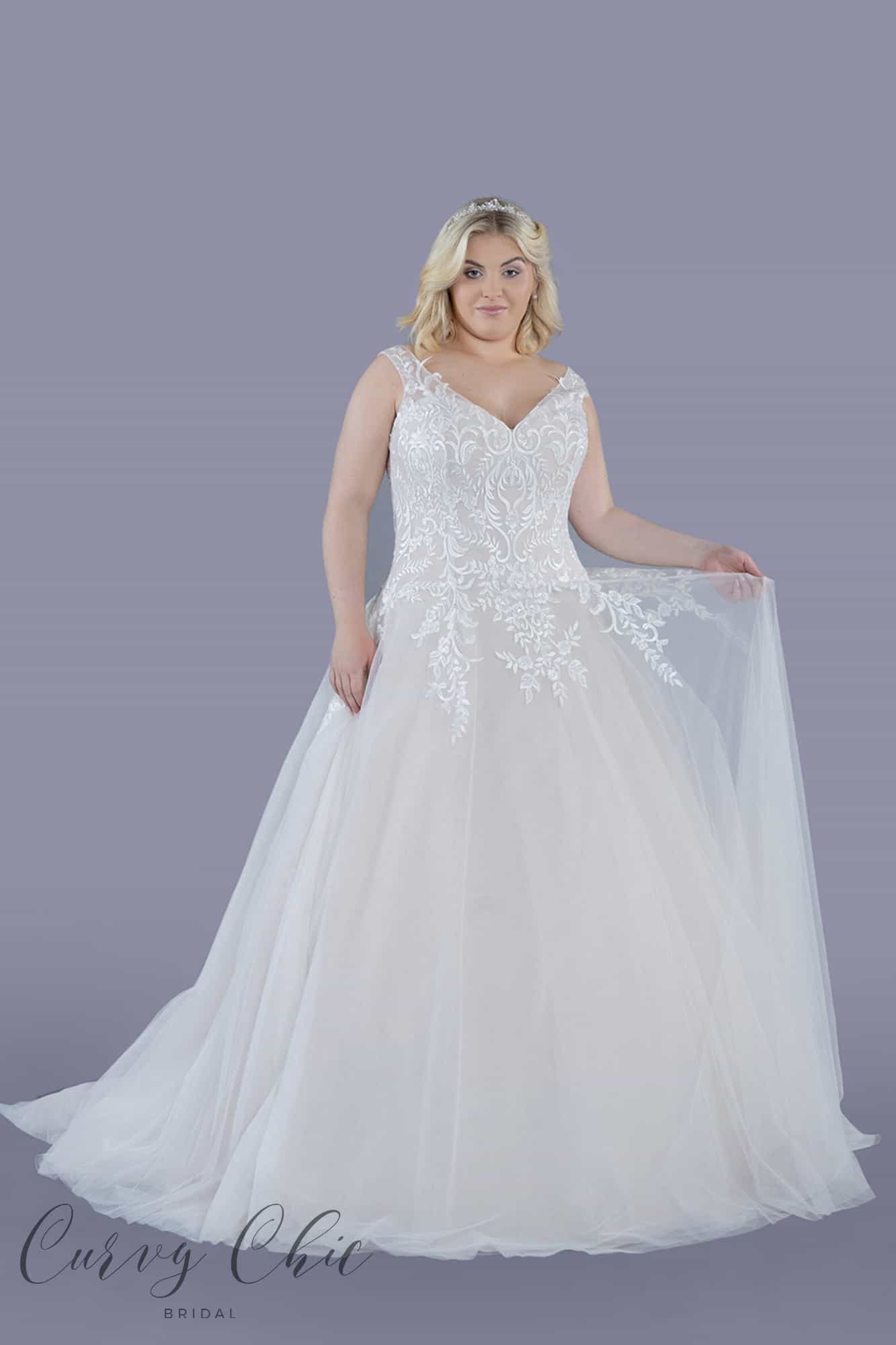 Rowan Wedding Dress by Millie Grace at Curvy Chic Bridal