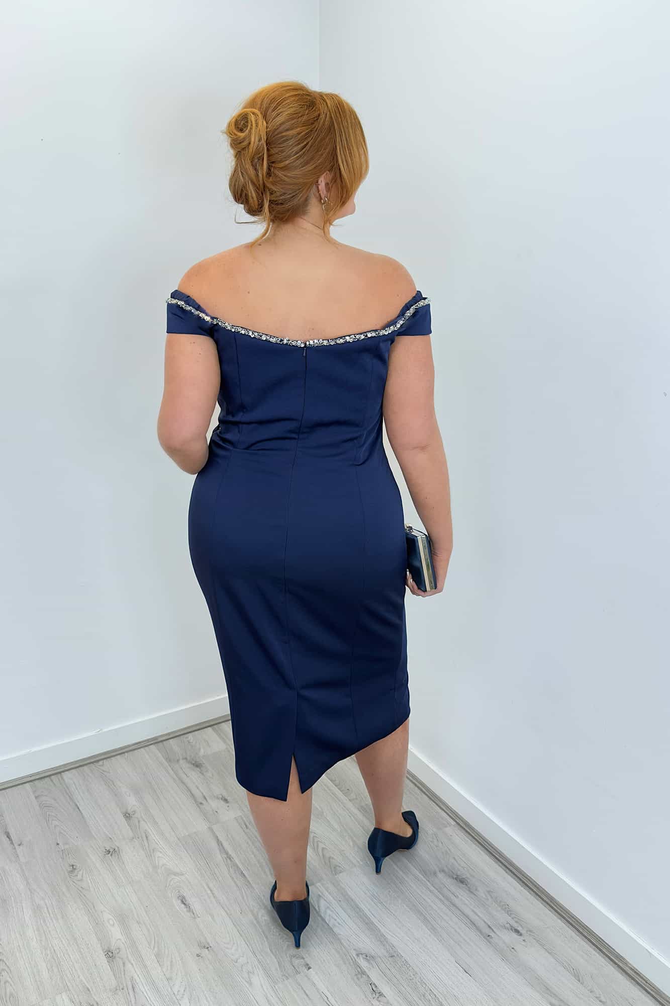 3171H-Navy-Blue-Fitted-Satin-Midi-Gino-Cerruti-Dress