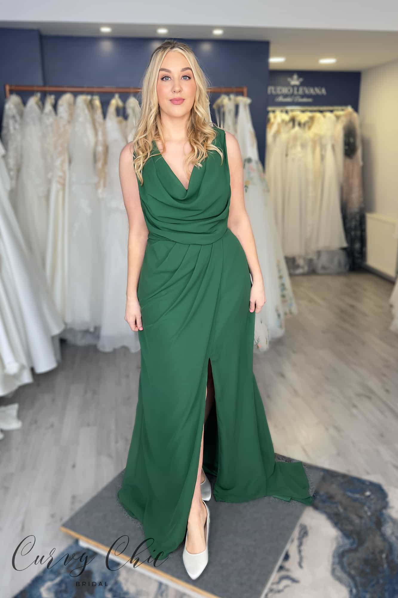Forest-Green-Cowl-Neck-Bridesmaid-Dress-Front-RJB Forest-Green-Cowl-Neck-Bridesmaid-Dress-Front-RJB