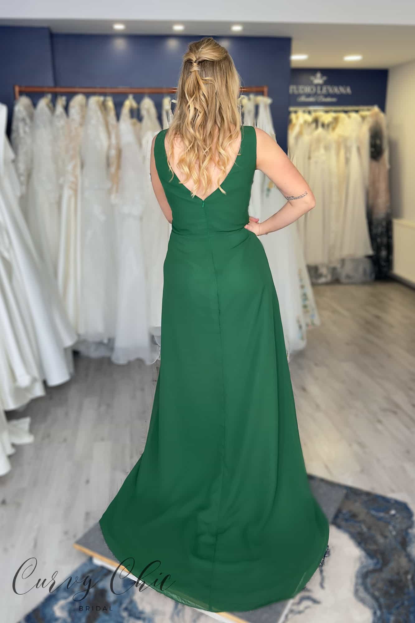 Forest-Green-Cowl-Neck-Bridesmaid-Dress-RJB Forest-Green-Cowl-Neck-Bridesmaid-Dress-RJB