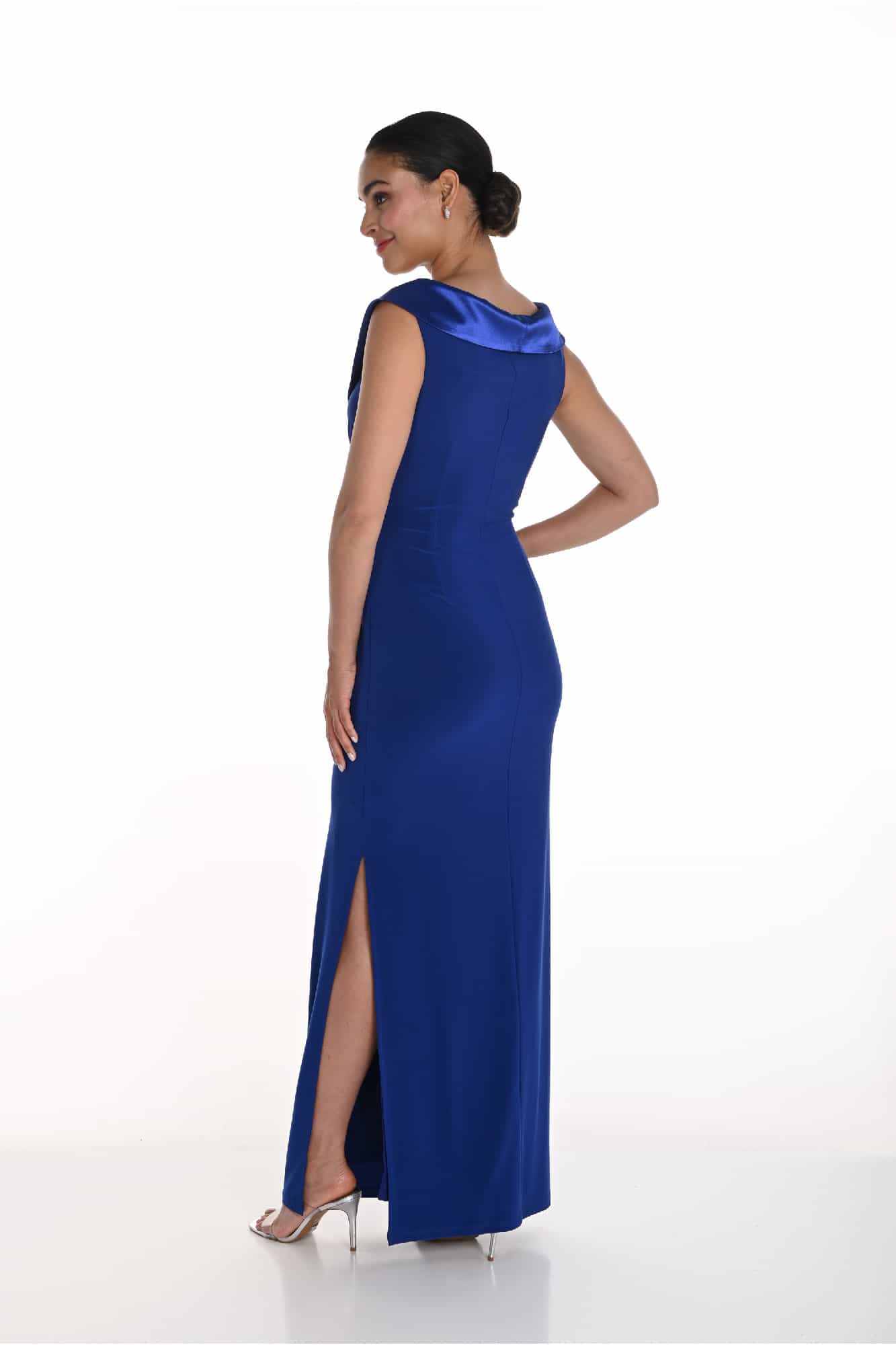 258003-Frank-Lyman-Royal-Blue-Dress-Back Sapphire Ruched Waist Dress Frank Lyman back 258003