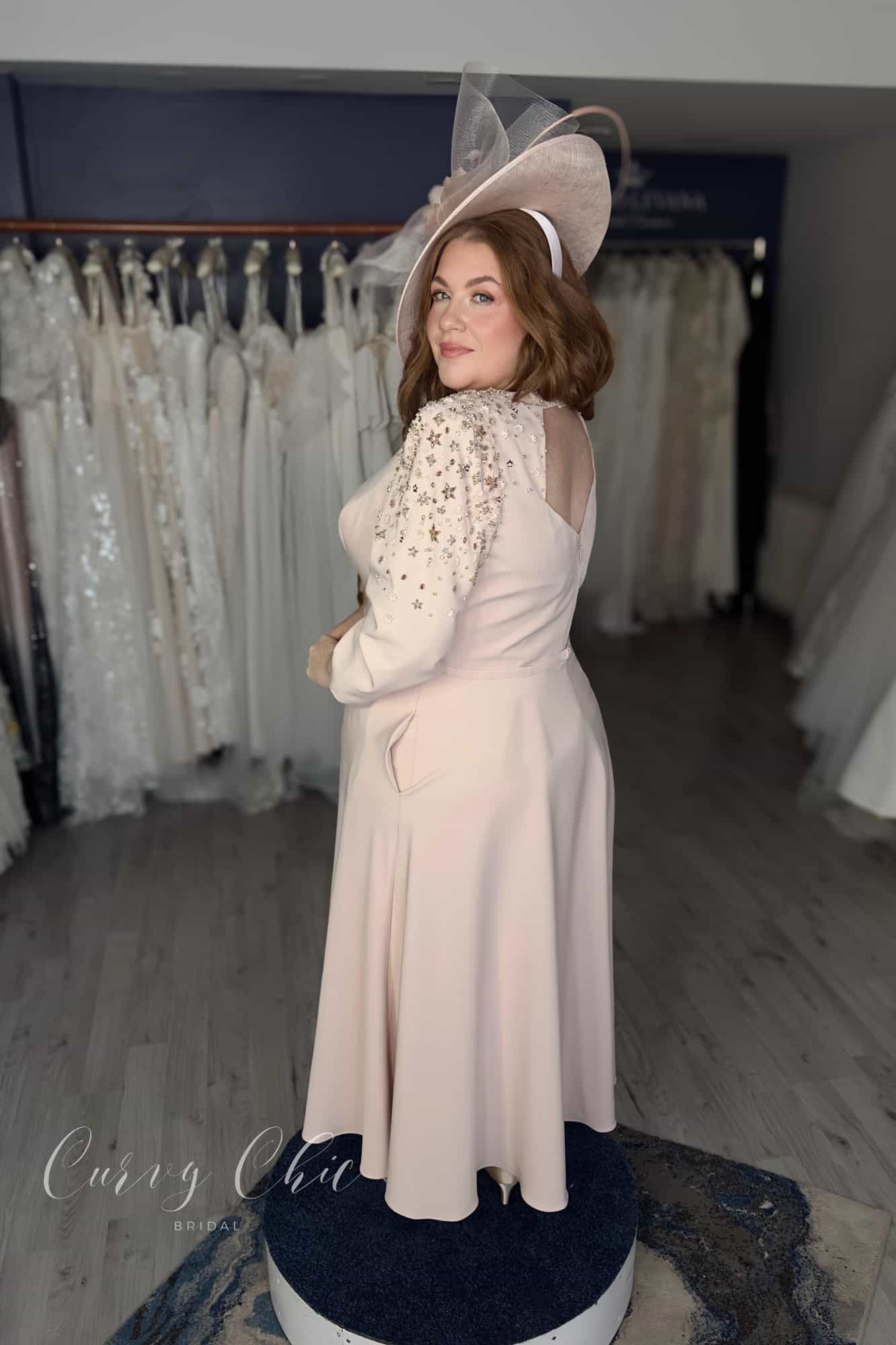 992576 blossom 3 Veni Infantino A Line Dress in Blossom shoulder back view