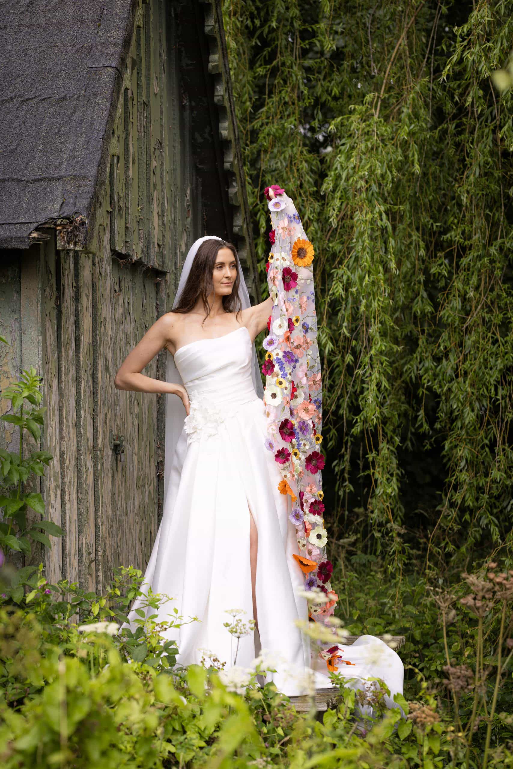 PBV9065-1U8A3054-scaled 3D Floral Embroidered Lace Cathedral Veil | PBV9065