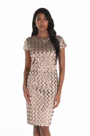 Gold Basket Weave Dress with Jacket Frank Lyman | 259724 front